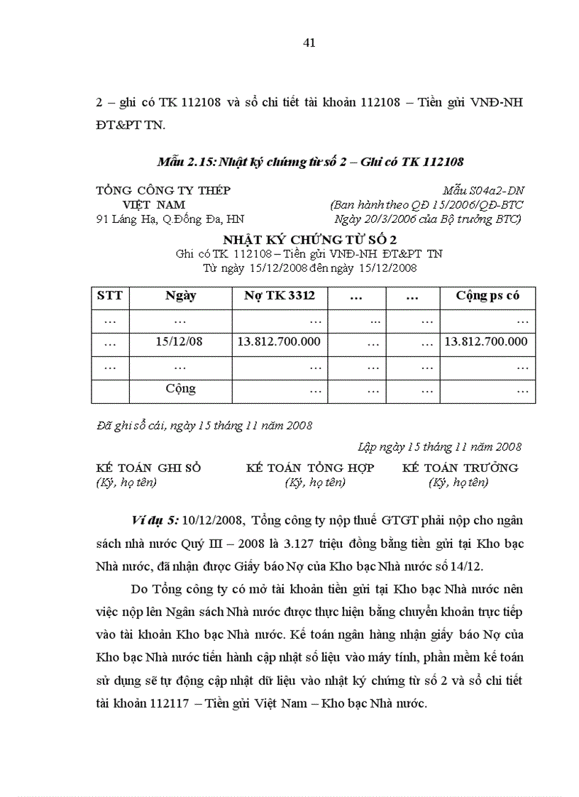 image for page Hoàn thiện kế toán vốn bằng tiền tại tổng công ty thép việt nam