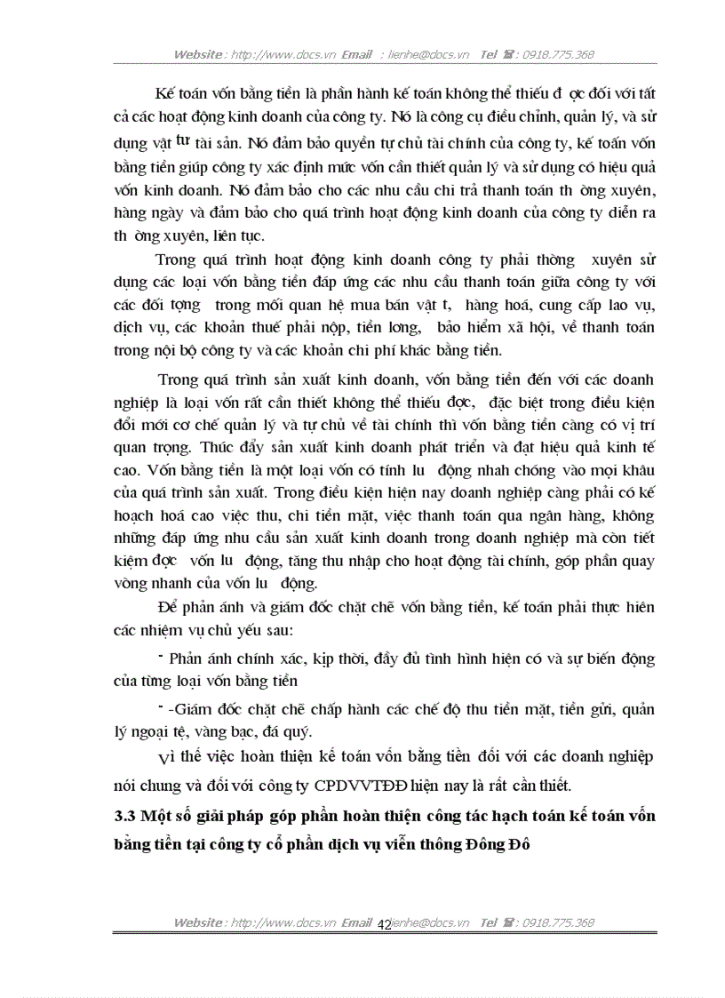 image for page Kế toán vốn bằng tiền tại công ty cổ phần dịch vụ viễn thông Đông Đô