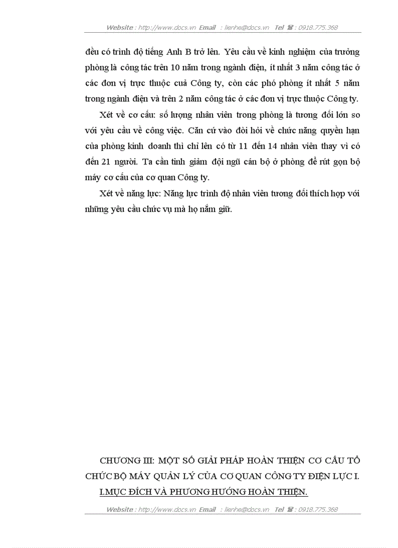 image for page Một số giải pháp hoàn thiện cơ cấu tổ chức bộ máy của cơ quan Công ty Điện lực I