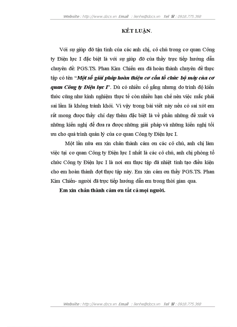 image for page Một số giải pháp hoàn thiện cơ cấu tổ chức bộ máy của cơ quan Công ty Điện lực I