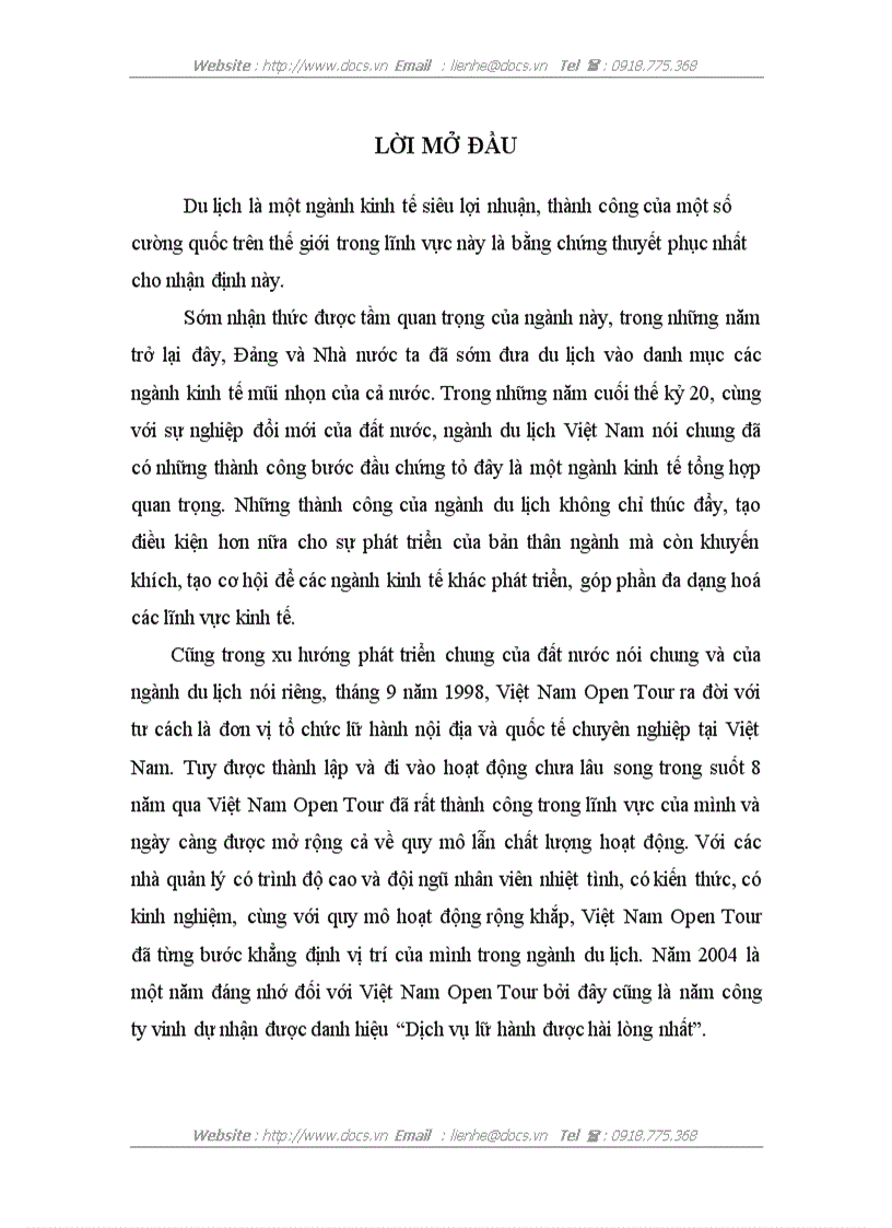 image for page Một số giải pháp nhằm phát triển mối quan hệ giữa công ty Việt Nam Open Tour với các doanh nghiệp khác