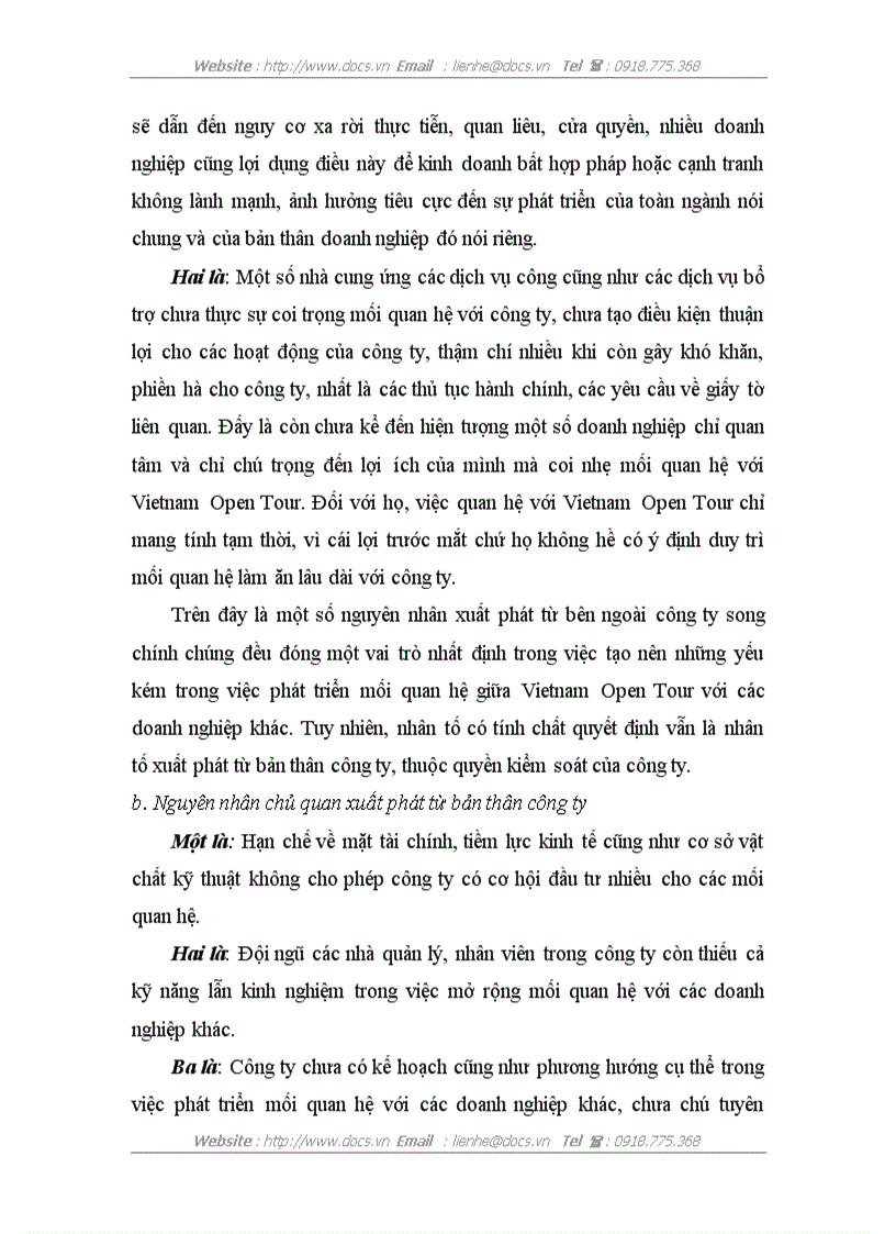 image for page Một số giải pháp nhằm phát triển mối quan hệ giữa công ty Việt Nam Open Tour với các doanh nghiệp khác