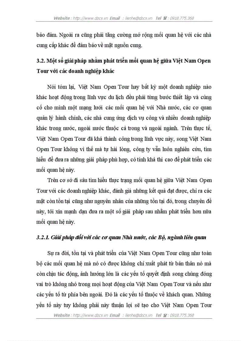 image for page Một số giải pháp nhằm phát triển mối quan hệ giữa công ty Việt Nam Open Tour với các doanh nghiệp khác