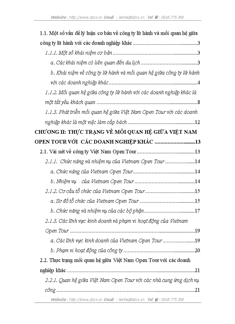 image for page Một số giải pháp nhằm phát triển mối quan hệ giữa công ty Việt Nam Open Tour với các doanh nghiệp khác