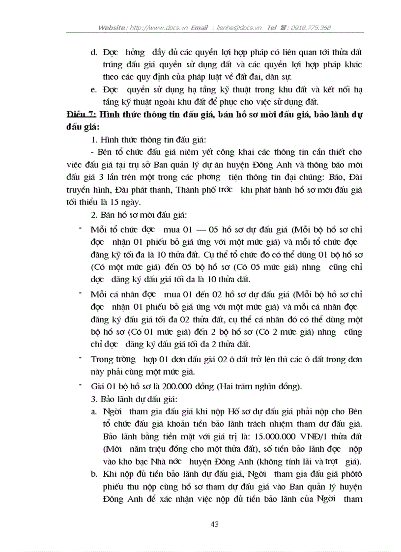 image for page Đấu giá QSD đất trên địa bàn huyện Đông Anh