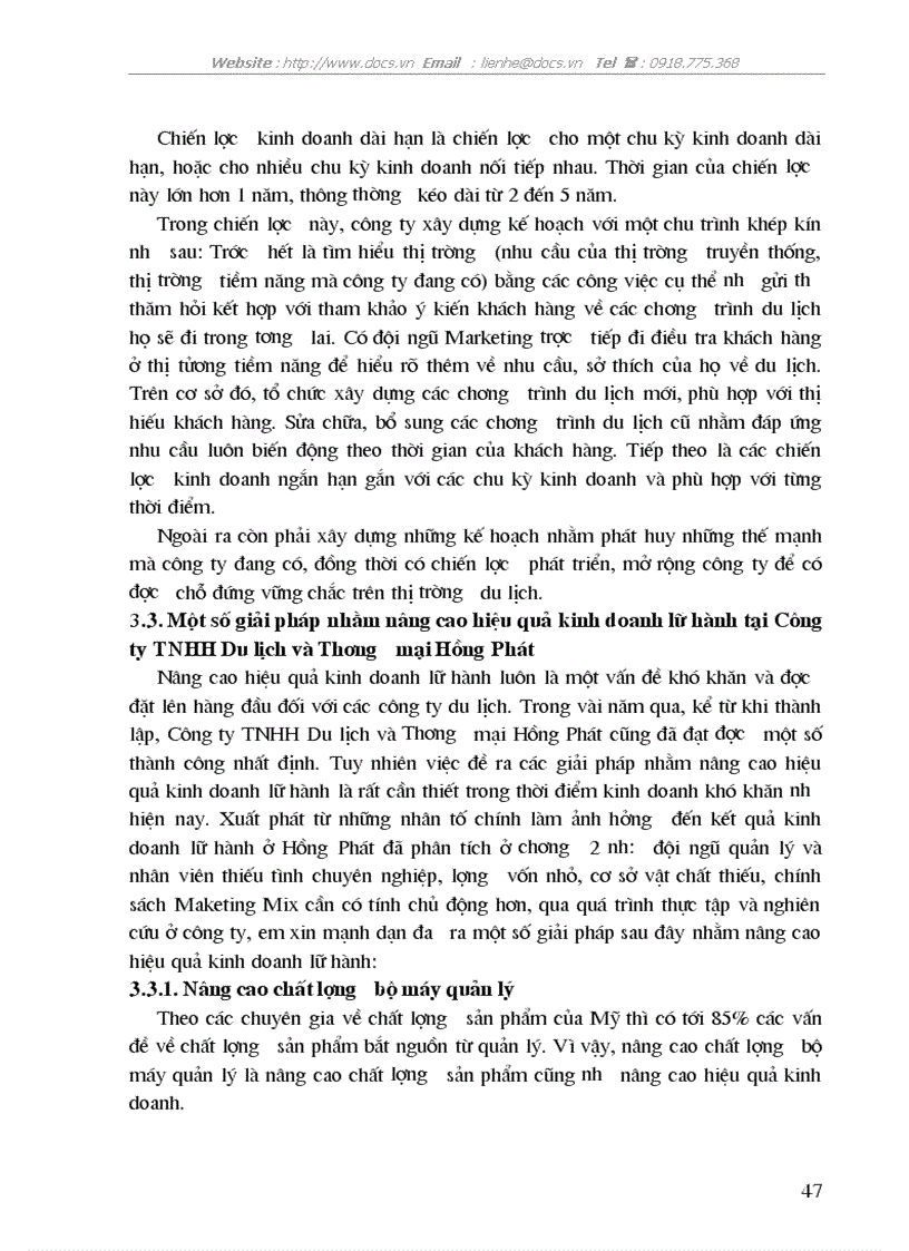 image for page Một số giải pháp nâng cao hiệu quả kinh doanh lữ hành ở Công ty TNHH Du lịch và Thương mại Hồng Phát