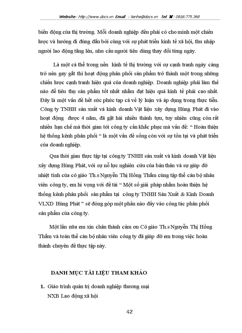 image for page Một số giải pháp nhằm hoàn thiện hệ thống kênh phân phối sản phẩm tại công ty TNHH Sản Xuất Kinh Doanh VLXD Hùng Phát