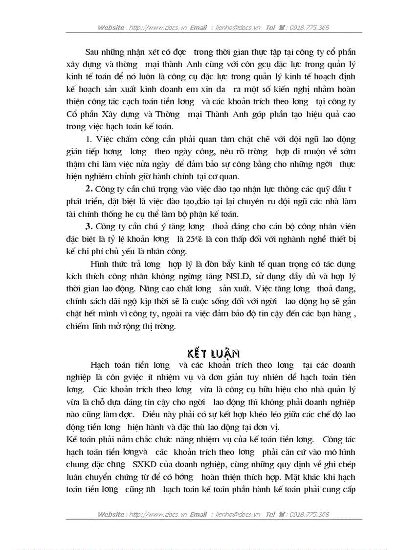 image for page Hoàn thiện hạch toán lao động tiền lương và các khoản trích theo lương tại Công ty Cổ Phần Xây dựng và Thường Mại Thành Anh