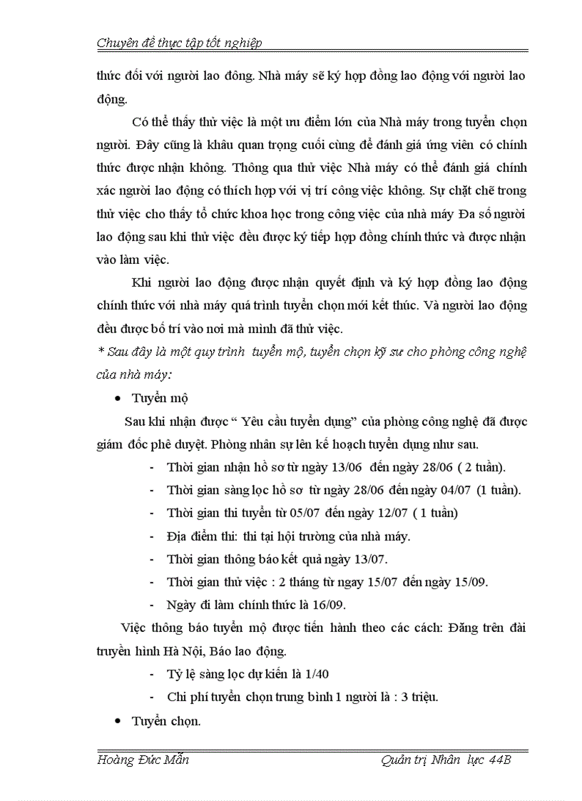 image for page Hoàn thiện công tác tuyển mộ tuyển chọn nhân lực tại nhà máy bia Đông Nam Á