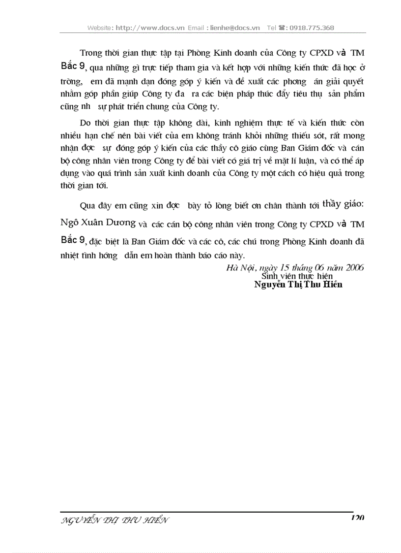 image for page Kế toán bán hàng và xác định kết quả kinh doanh tại Công ty CPXD và TM Bắc 9