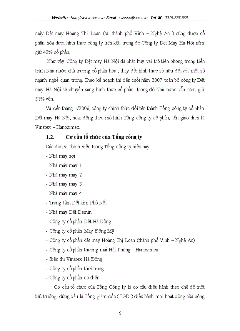 image for page Hoàn thiện công tác đào tạo và phát triển nguồn nhân lực tại Tổng công ty cổ phần dệt may Hà Nội
