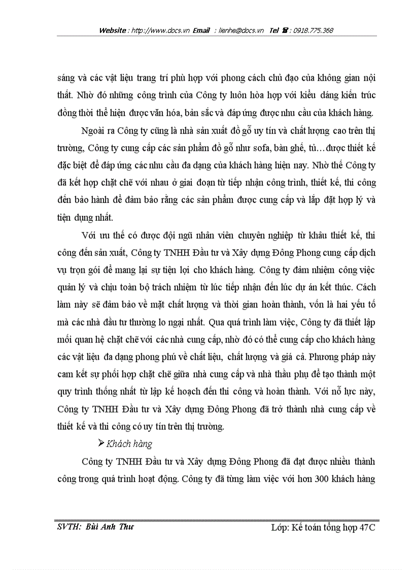 image for page Hoàn thiện công tác kế toán nguyên vật liệu tại Công ty TNHH Đầu tư và Xây dựng Đông Phong