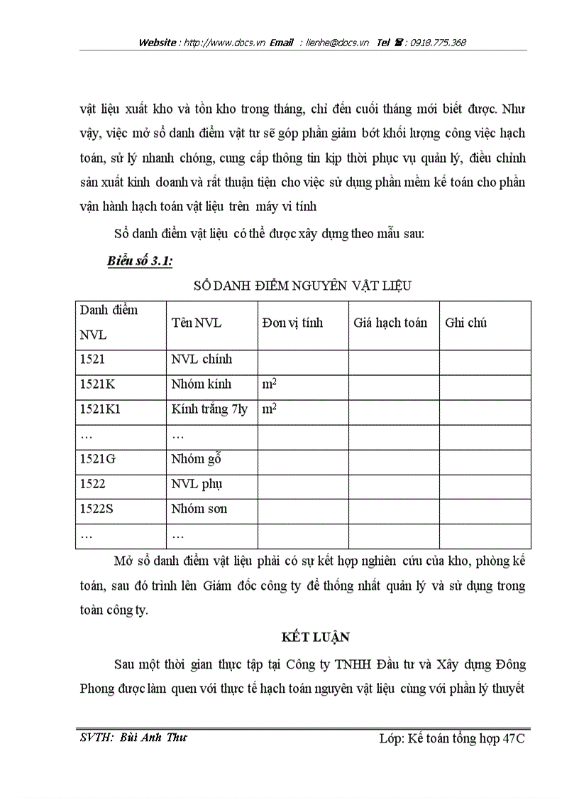 image for page Hoàn thiện công tác kế toán nguyên vật liệu tại Công ty TNHH Đầu tư và Xây dựng Đông Phong