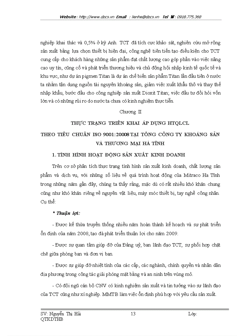 image for page Áp dụng hệ thống QLCL ISO 9001 2000 nay là 9001 2008 nghiên cứu tình huống Tổng công ty Khoáng sản và Thương mại Hà Tĩnh