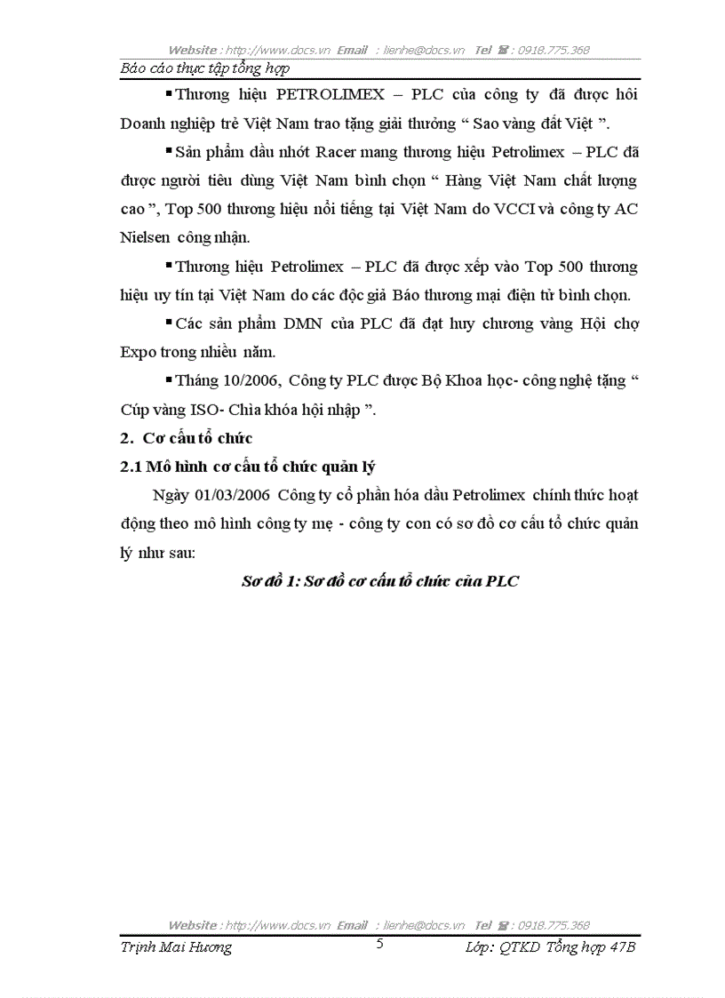 image for page BÁO CÁO THỰC TẬP Tại Công ty CP hoá dầu Petrolimex PLC