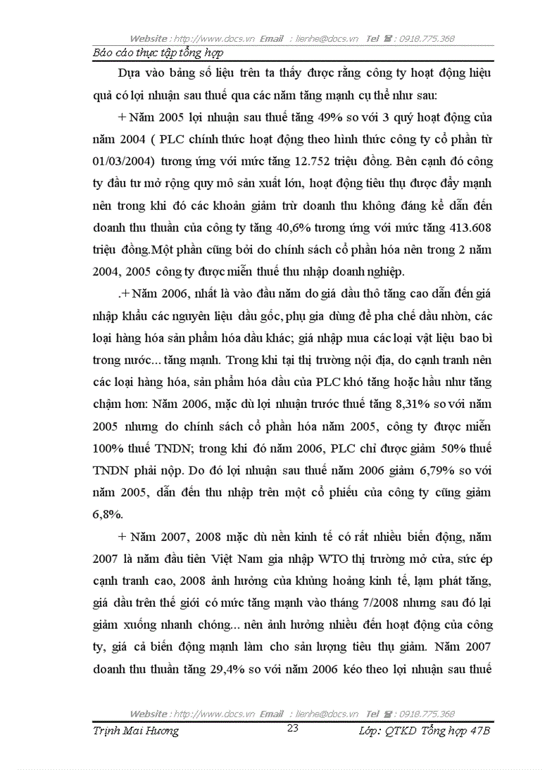 image for page BÁO CÁO THỰC TẬP Tại Công ty CP hoá dầu Petrolimex PLC