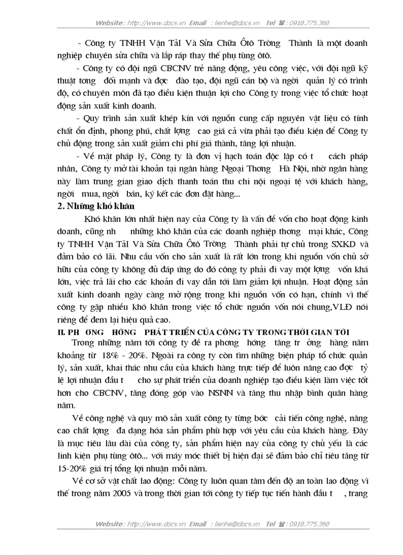 image for page Vốn lưu động và các biện pháp nâng cao hiệu quả sử dụng Vốn lưu động ở Công ty TNHH Vận TảI Và Sửa Chữa Ôtô Trường Thành