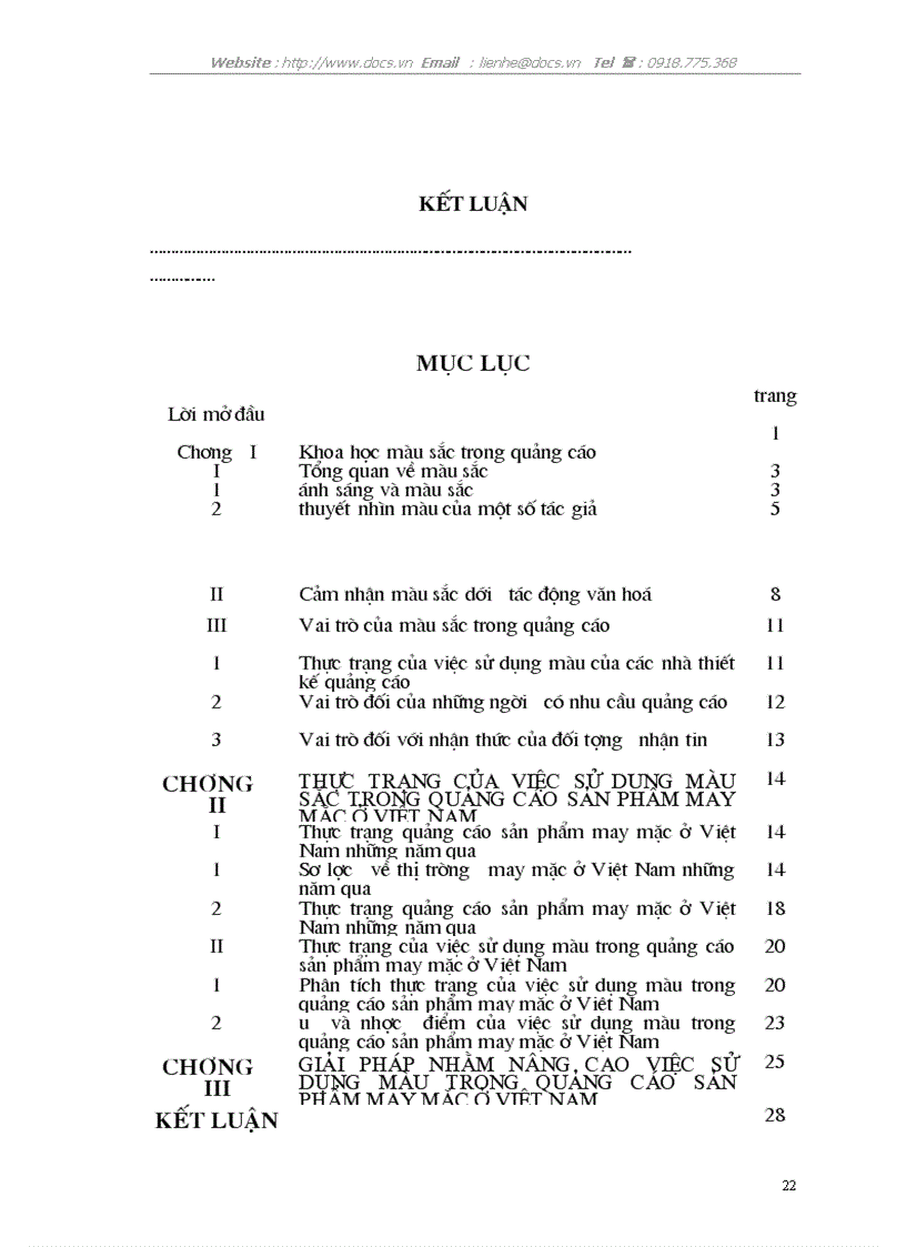 image for page Bàn về việc sử dụng màu sắc nhằm nâng cao hiêụ quả quảng cáo cho sản phẩm may mặc ở Việt Nam