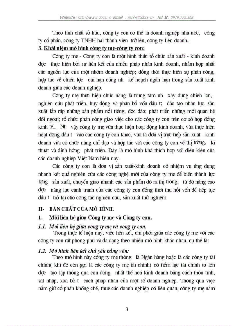 image for page Bản chất của mô hình C ty mẹ C ty con điều kiện áp dụng