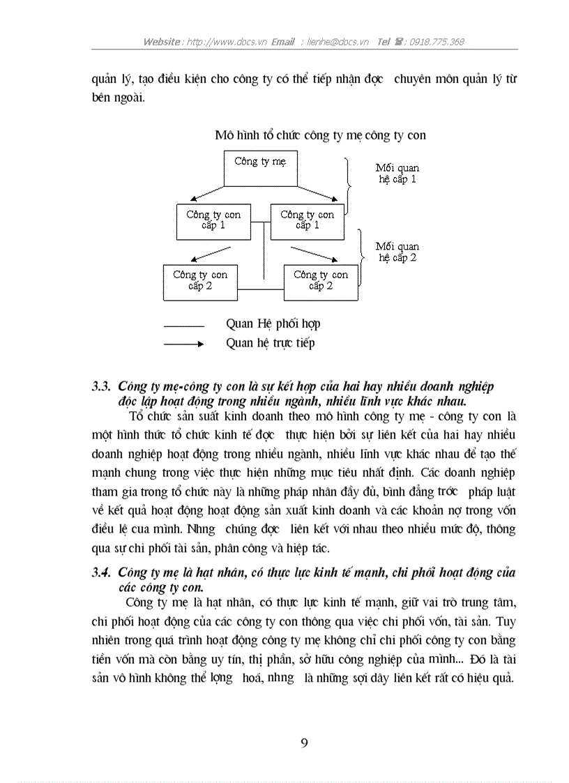 image for page Bản chất của mô hình C ty mẹ C ty con điều kiện áp dụng