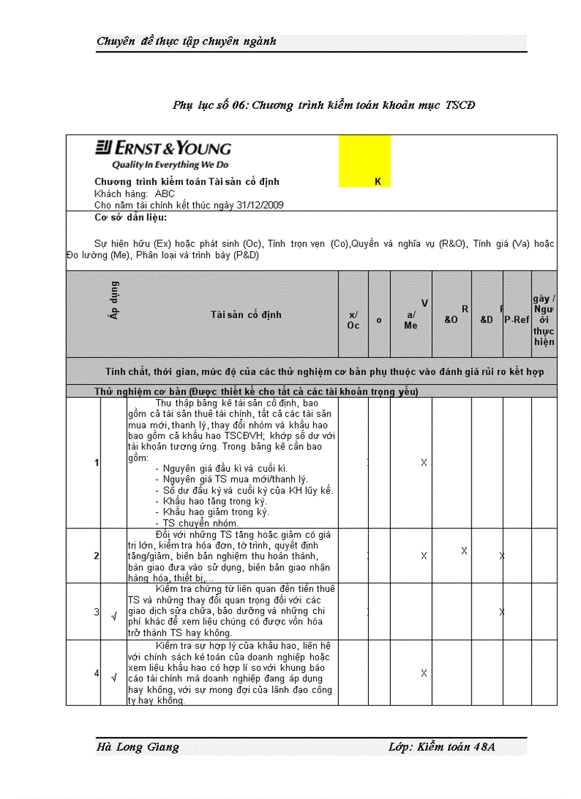 image for page Quy trình kiểm toán Tài sản cố định trong kiểm toán Báo cáo tài chính do Công ty TNHH Ernst Young Việt Nam thực hiện