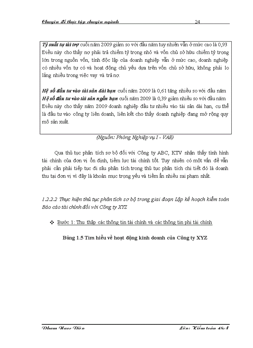 image for page Vận dụng thủ tục phân tích trong kiểm toán Báo cáo tài chính do Công ty TNHH Kiểm toán và Định giá Việt Nam thực hiện