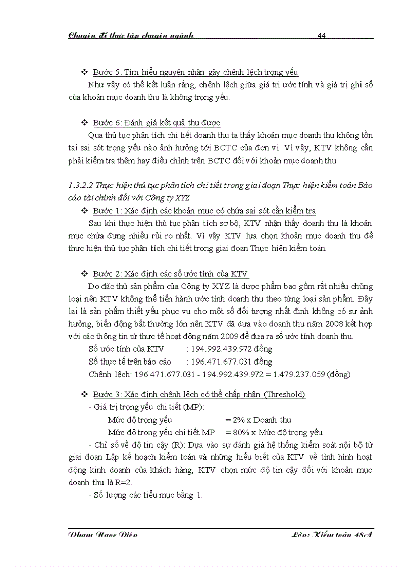 image for page Vận dụng thủ tục phân tích trong kiểm toán Báo cáo tài chính do Công ty TNHH Kiểm toán và Định giá Việt Nam thực hiện