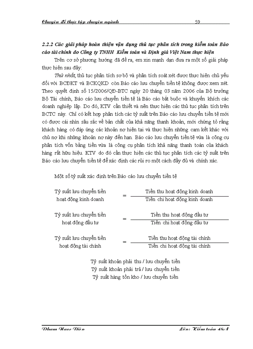 image for page Vận dụng thủ tục phân tích trong kiểm toán Báo cáo tài chính do Công ty TNHH Kiểm toán và Định giá Việt Nam thực hiện