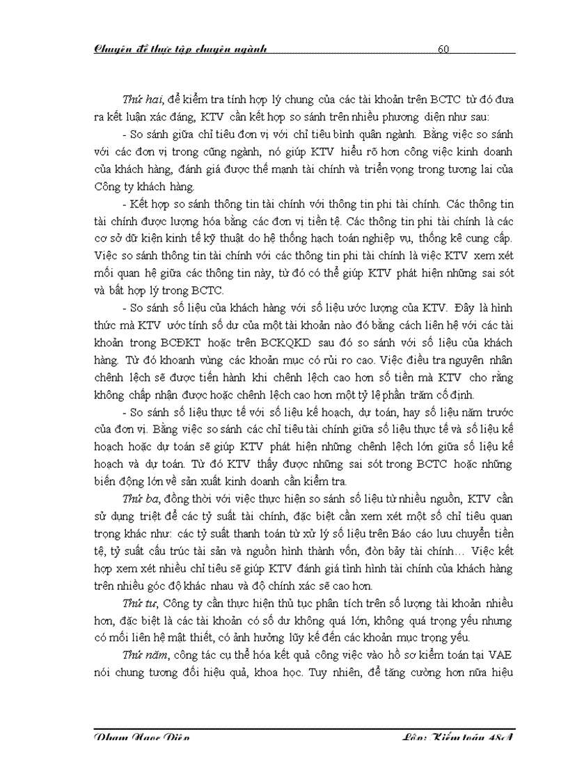 image for page Vận dụng thủ tục phân tích trong kiểm toán Báo cáo tài chính do Công ty TNHH Kiểm toán và Định giá Việt Nam thực hiện