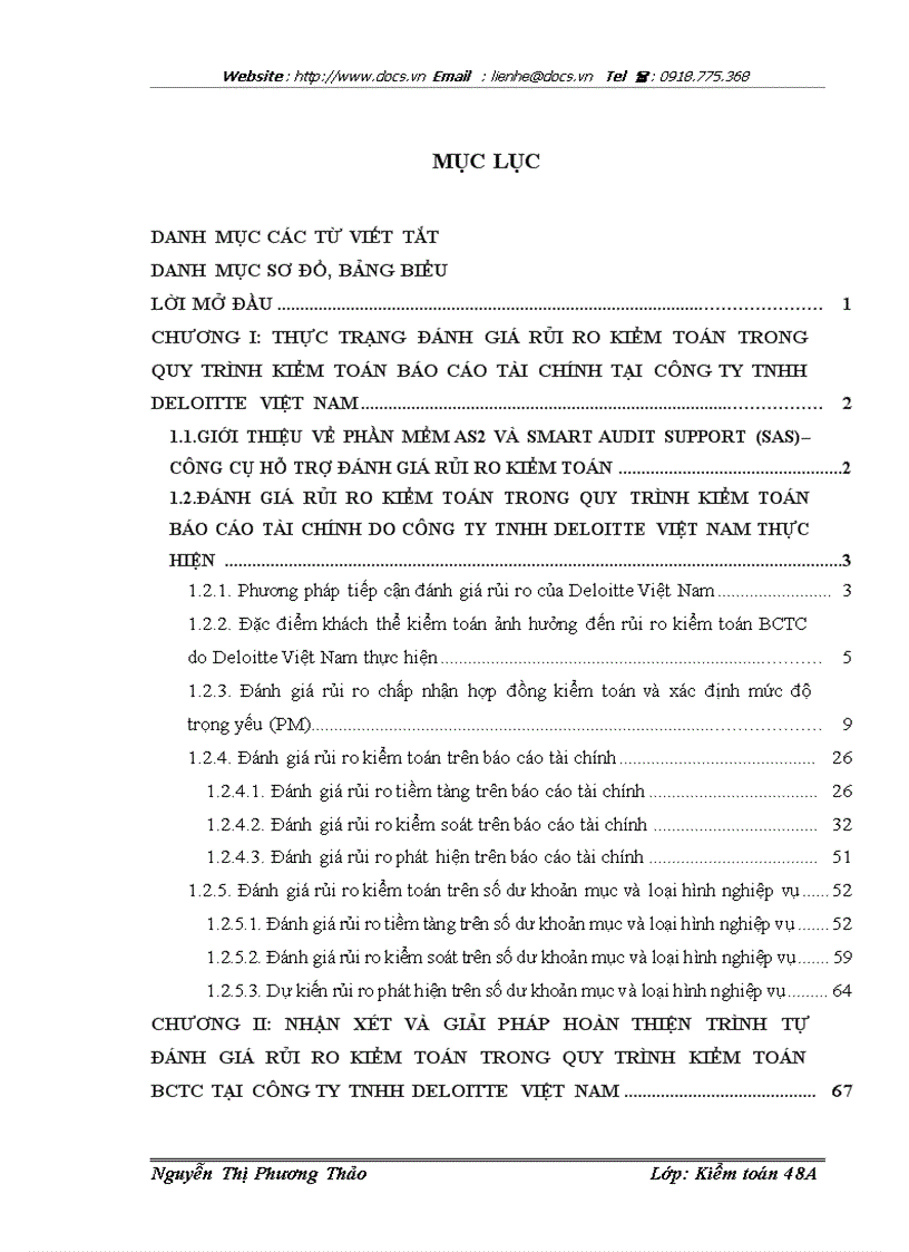 image for page Đánh giá rủi ro kiểm toán trong quy trình kiểm toán báo cáo tài chính tại Công ty trách nhiệm hữu hạn Deloitte Việt Nam