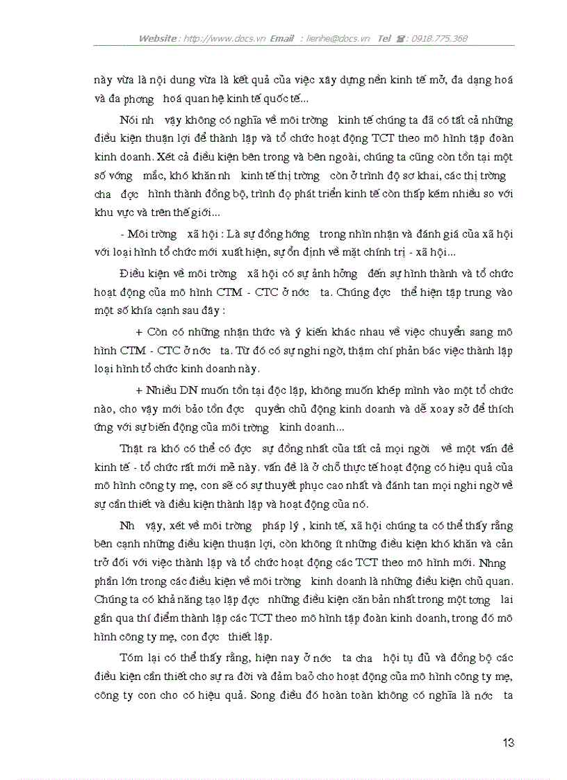 image for page Cơ sở khoa học của mô hình C ty mẹ C ty con