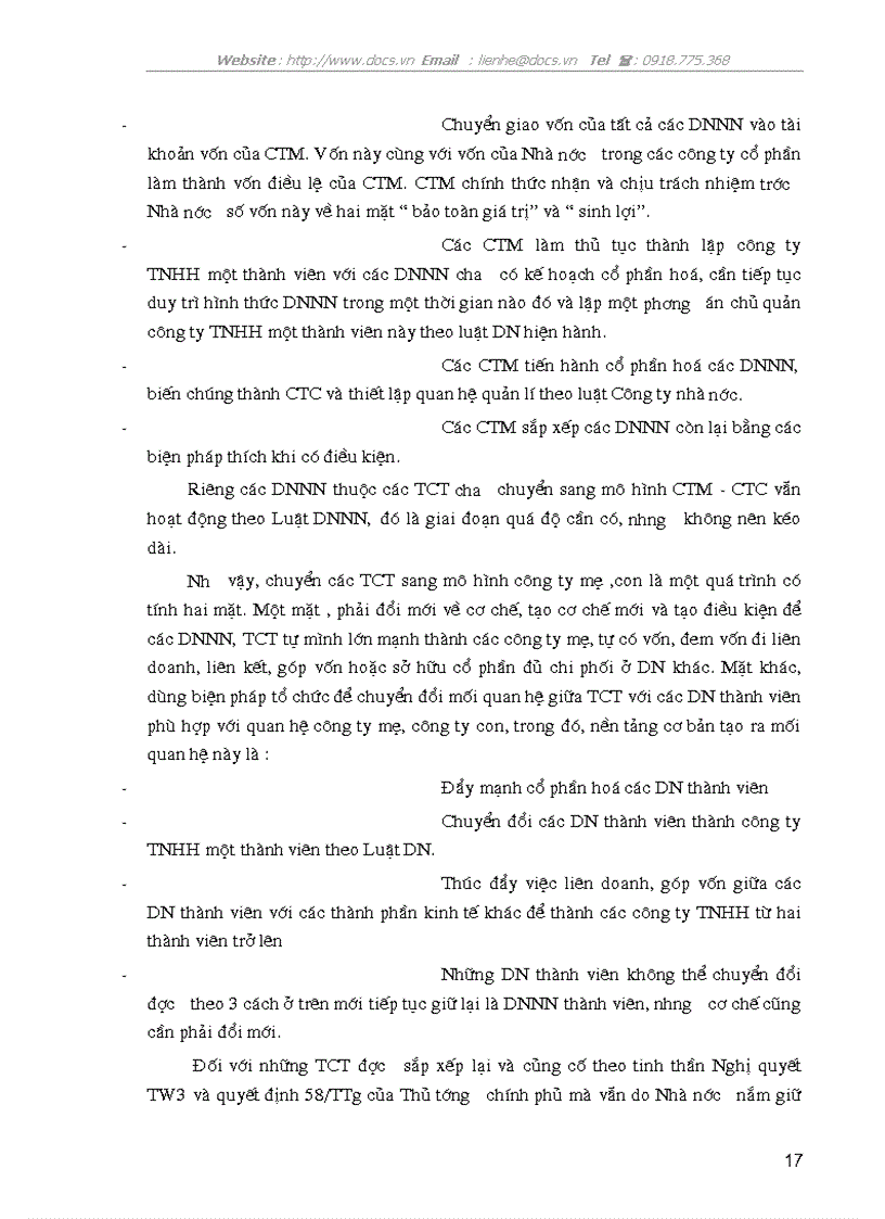 image for page Cơ sở khoa học của mô hình C ty mẹ C ty con