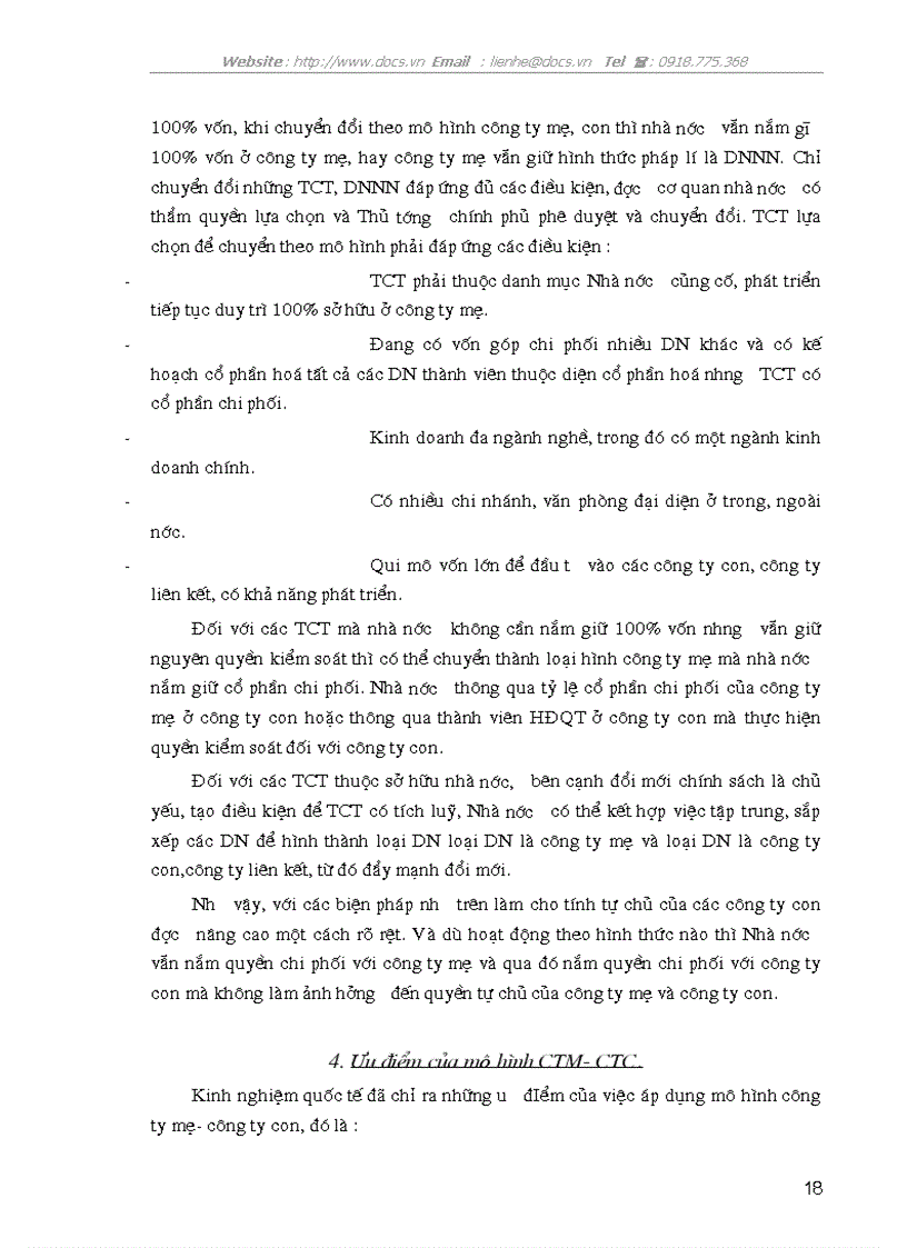 image for page Cơ sở khoa học của mô hình C ty mẹ C ty con