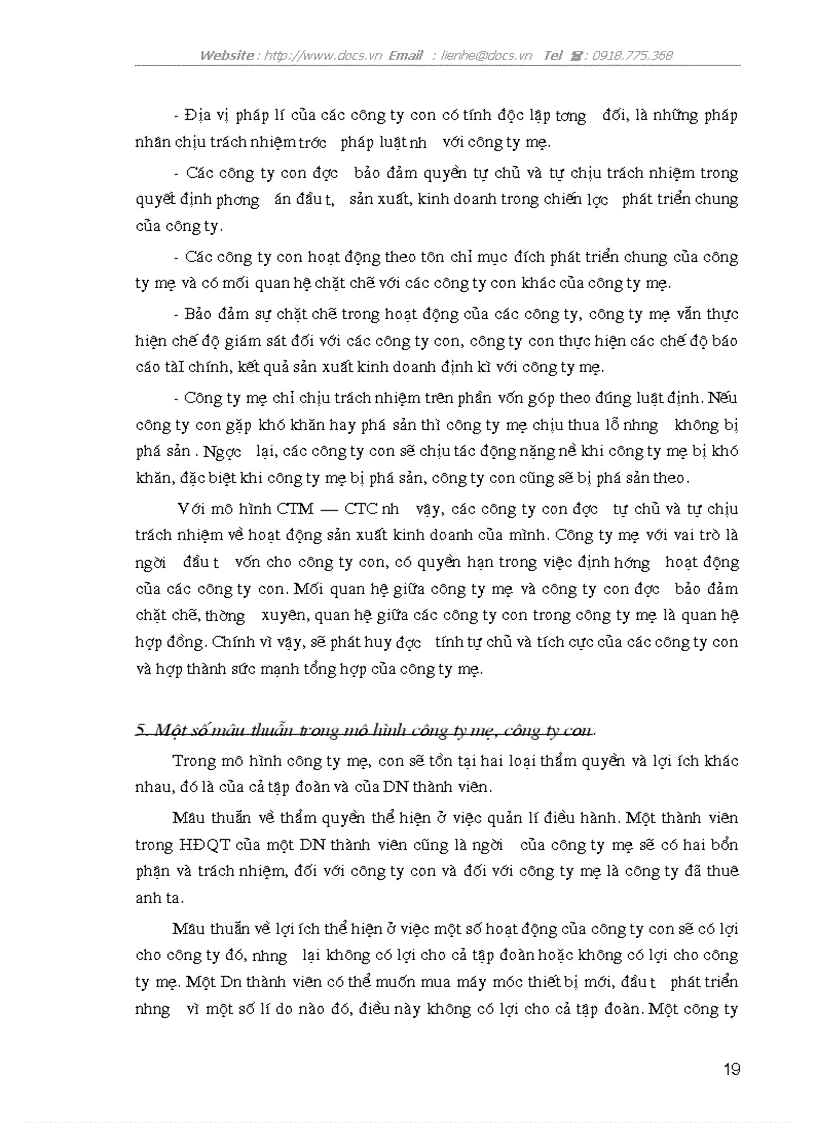 image for page Cơ sở khoa học của mô hình C ty mẹ C ty con