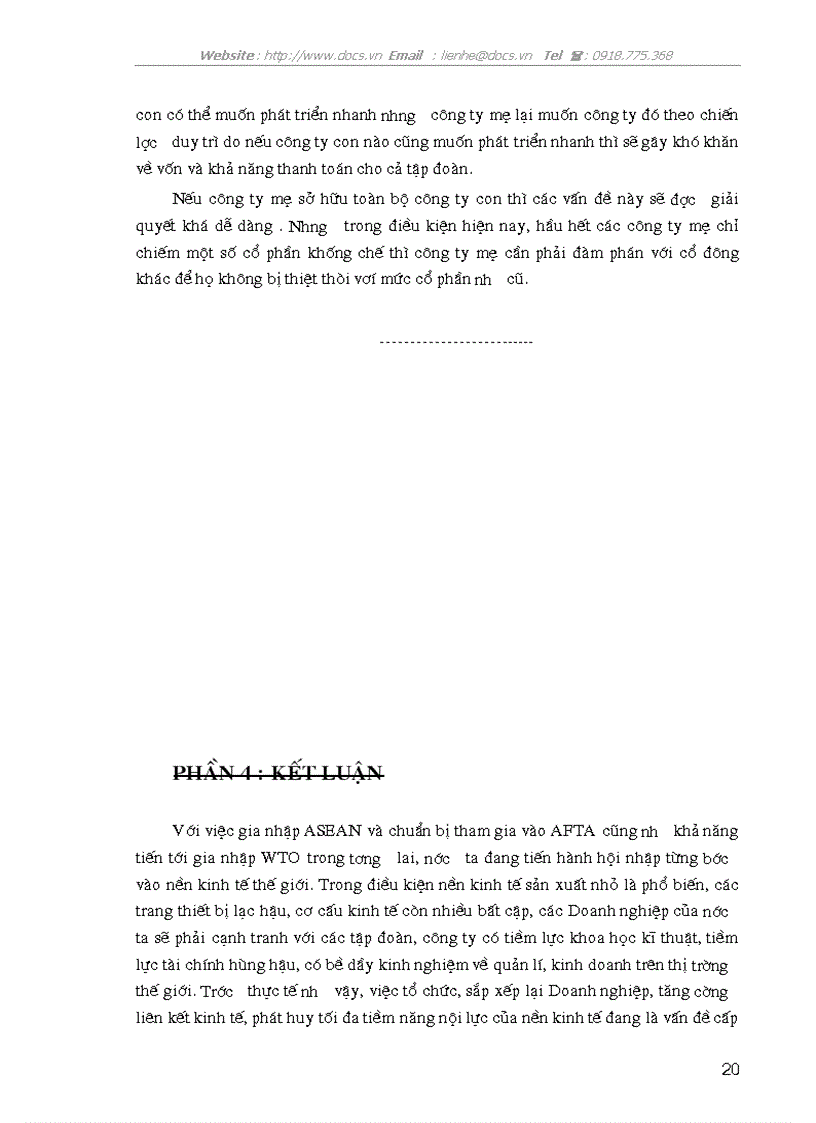 image for page Cơ sở khoa học của mô hình C ty mẹ C ty con