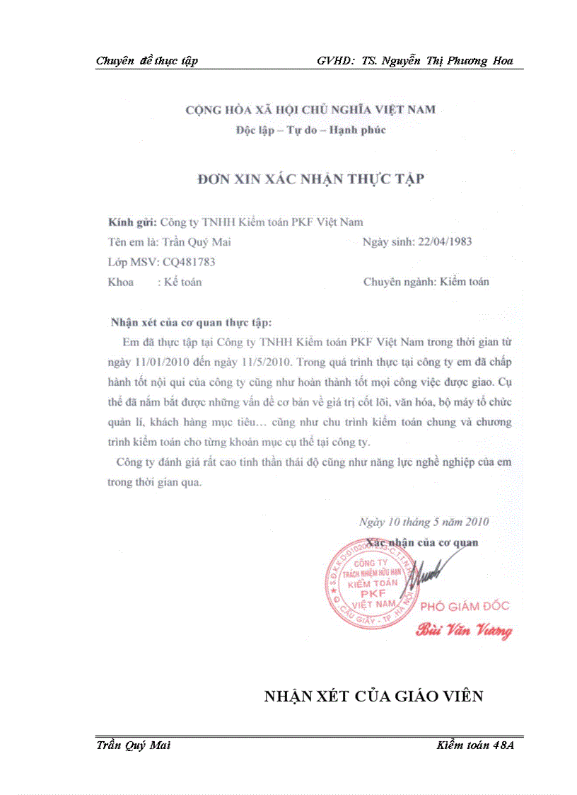 image for page Quy trình kiểm toán khoản mục tiền trong kiểm toán báo cáo tài chính do công ty tnhh kiểm toán pkf việt nam thực hiện