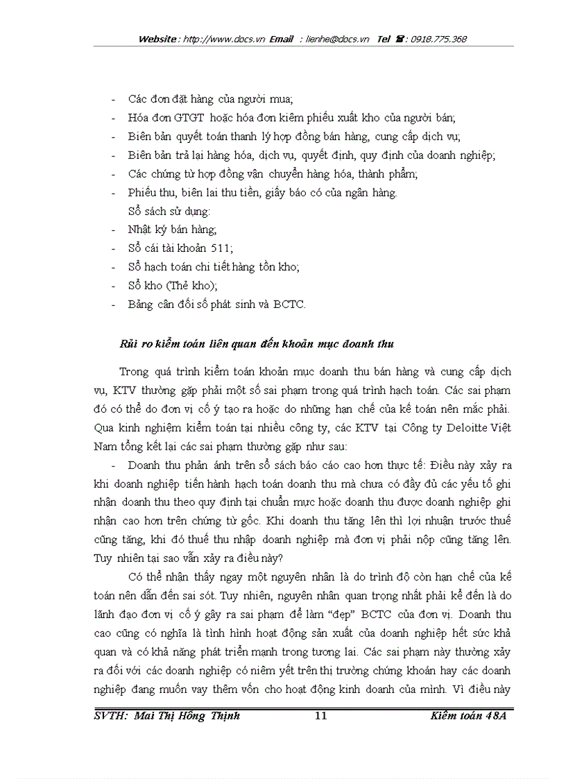 image for page Kiểm toán khoản mục doanh thu bán hàng và cung cấp dịch vụ trong quy trình kiểm toán BCTC do Công ty TNHH Deloitte Việt Nam thực hiện