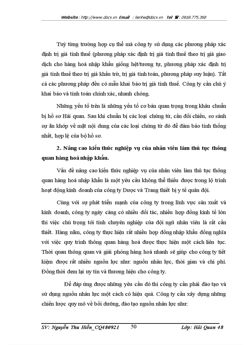 image for page Giải pháp thúc đẩy việc thông quan nhập khẩu hàng hoá đối với công ty Dược và Trang thiết bị y tế Quân đội