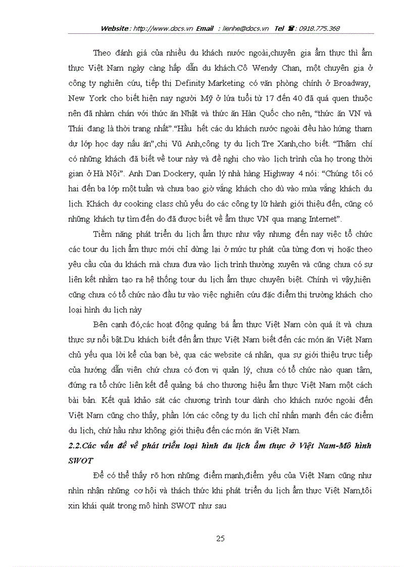 image for page Thưc trạng phát triển loại hình du lịch ẩm thực tại việt nam hiện nay