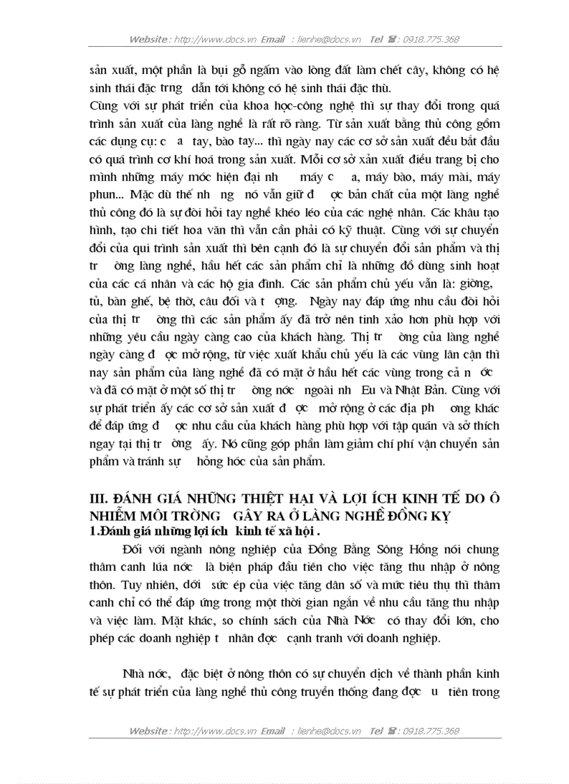 image for page Đánh giá thiệt hại kinh tế do ô nhiễm môi trường gây ra ở làng nghề Đồng Kỵ