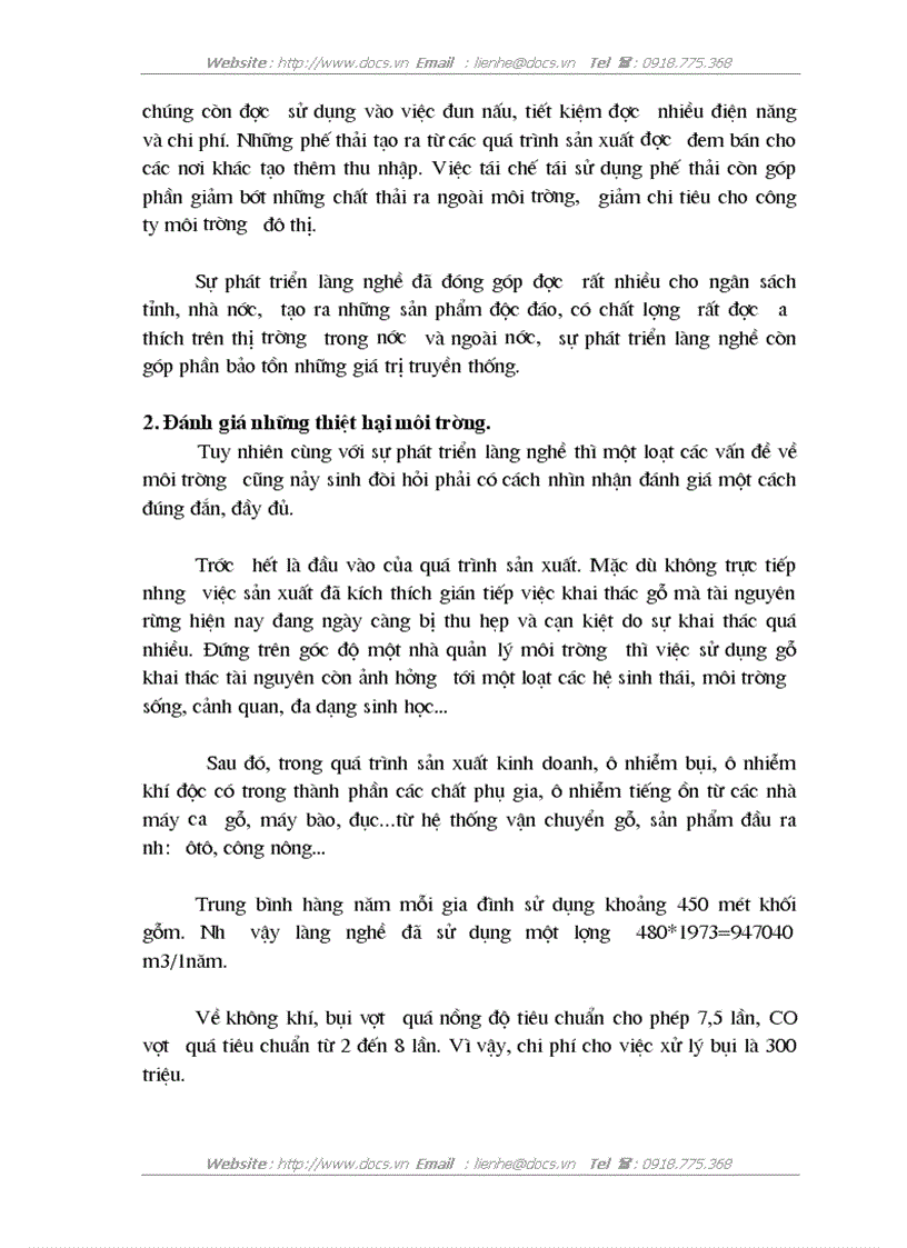 image for page Đánh giá thiệt hại kinh tế do ô nhiễm môi trường gây ra ở làng nghề Đồng Kỵ