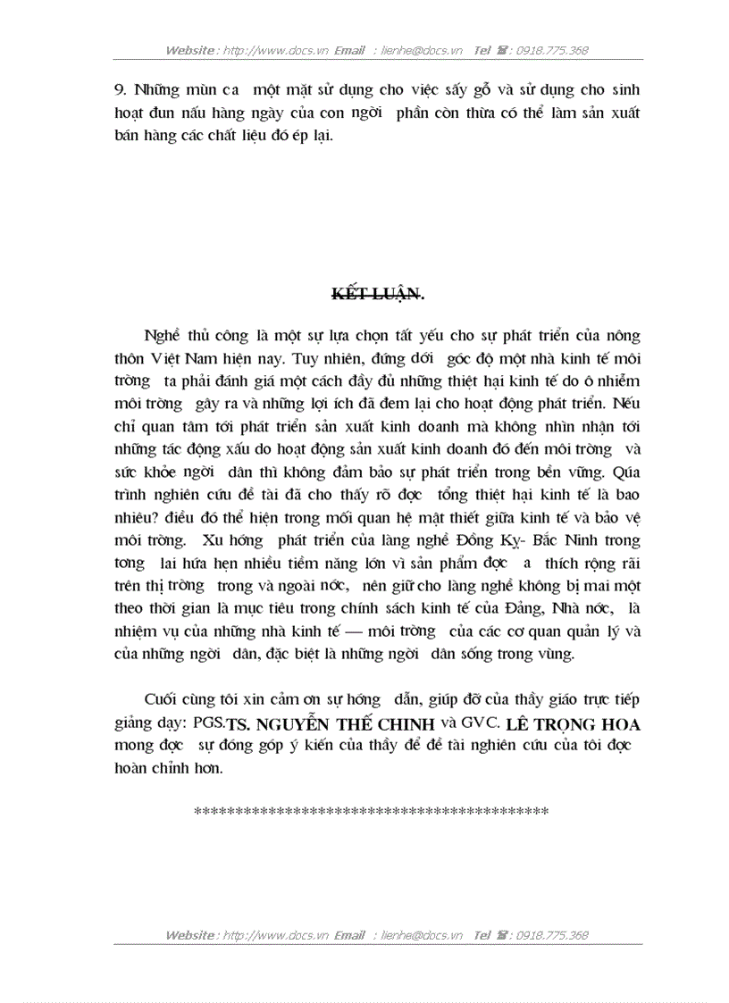 image for page Đánh giá thiệt hại kinh tế do ô nhiễm môi trường gây ra ở làng nghề Đồng Kỵ