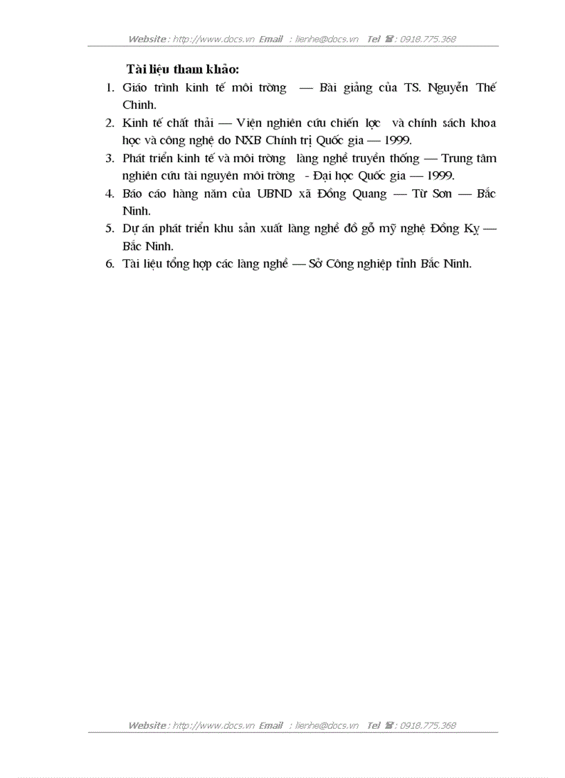 image for page Đánh giá thiệt hại kinh tế do ô nhiễm môi trường gây ra ở làng nghề Đồng Kỵ