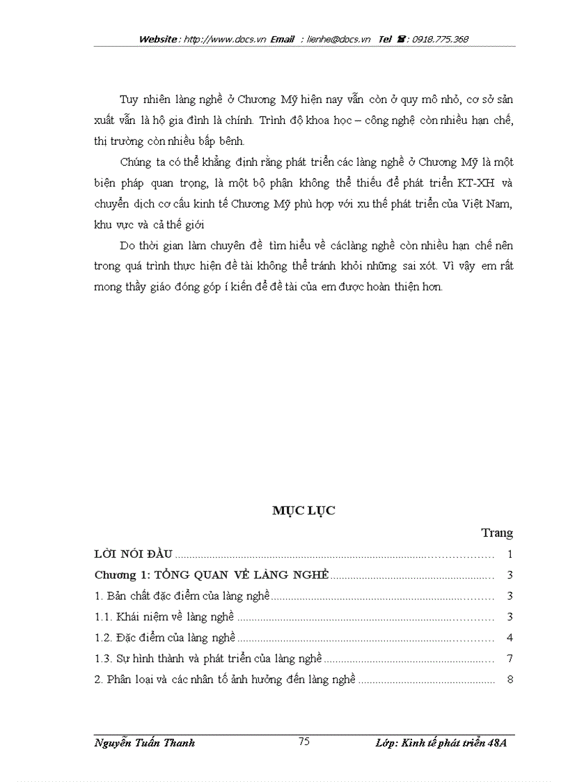 image for page Thực trạng và giải pháp phát triển làng nghề ở huyện Chương Mỹ Hà Nội