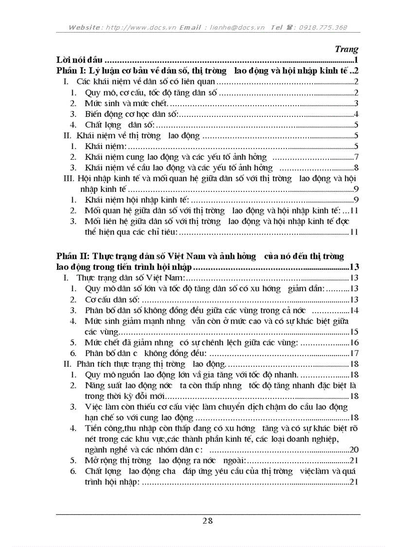 image for page Thực trạng dân số Việt Nam và ảnh hưởng của nó đến thị trường lao động trong quá trình hội nhập kinh tế