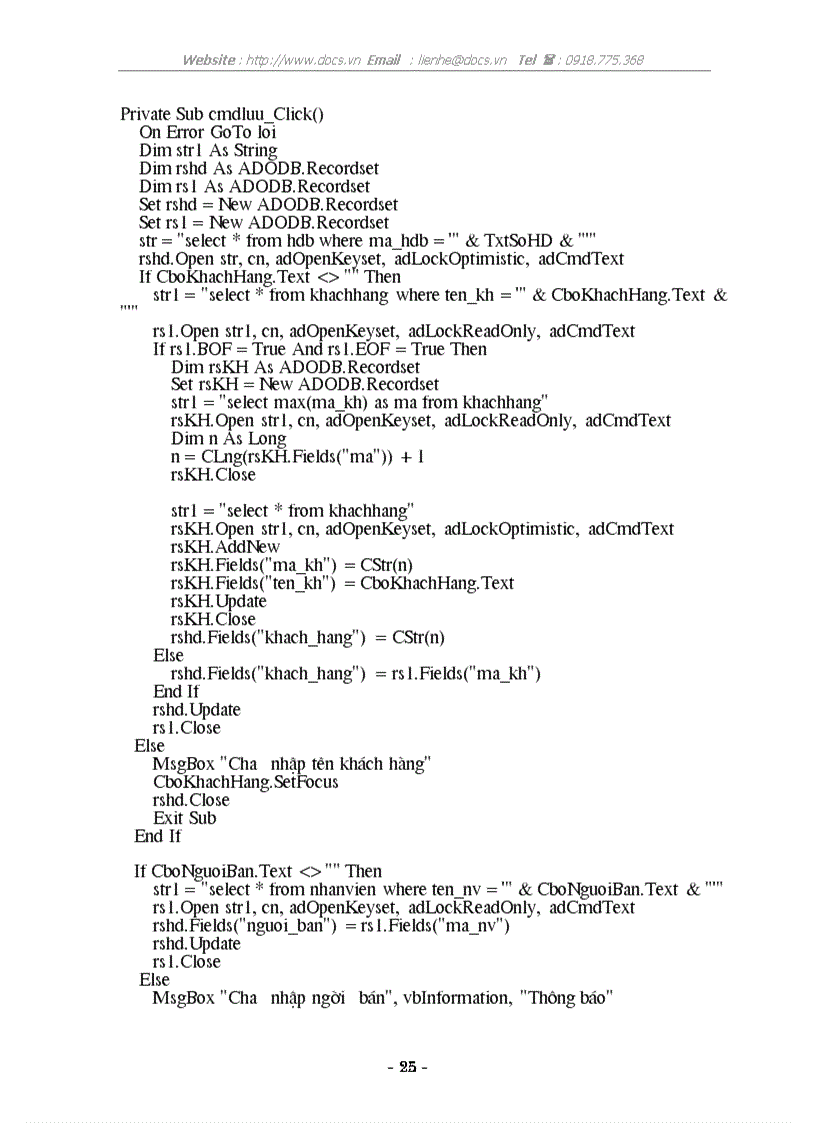 image for page Chương trình quản lý bán hàng