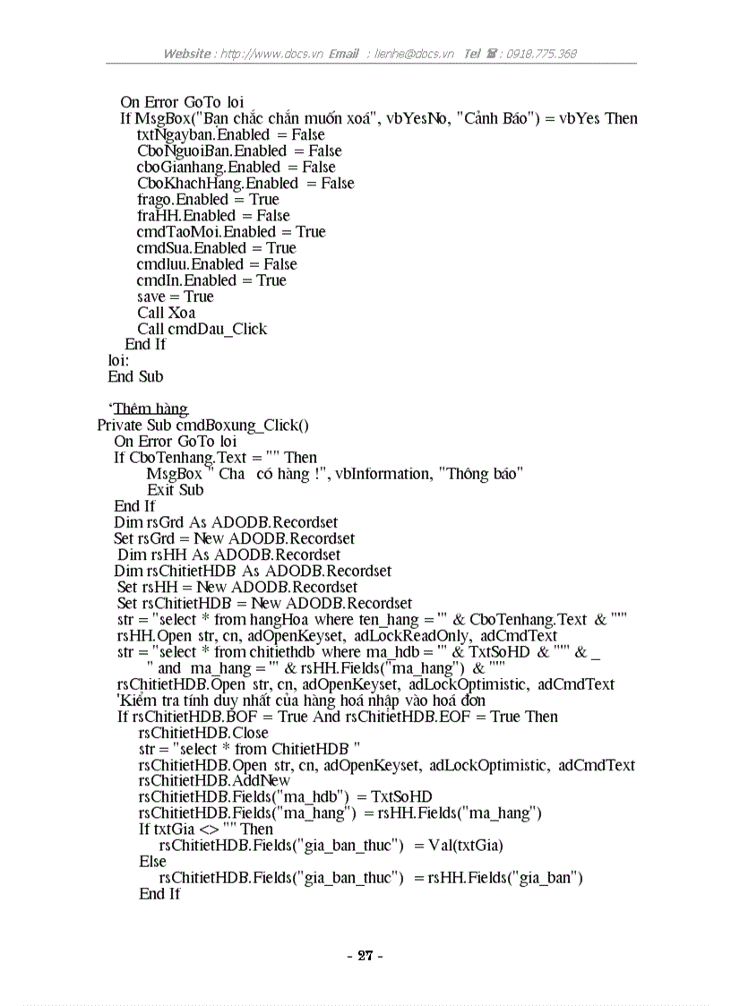 image for page Chương trình quản lý bán hàng