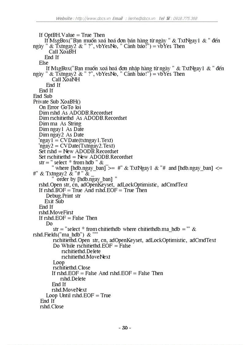 image for page Chương trình quản lý bán hàng