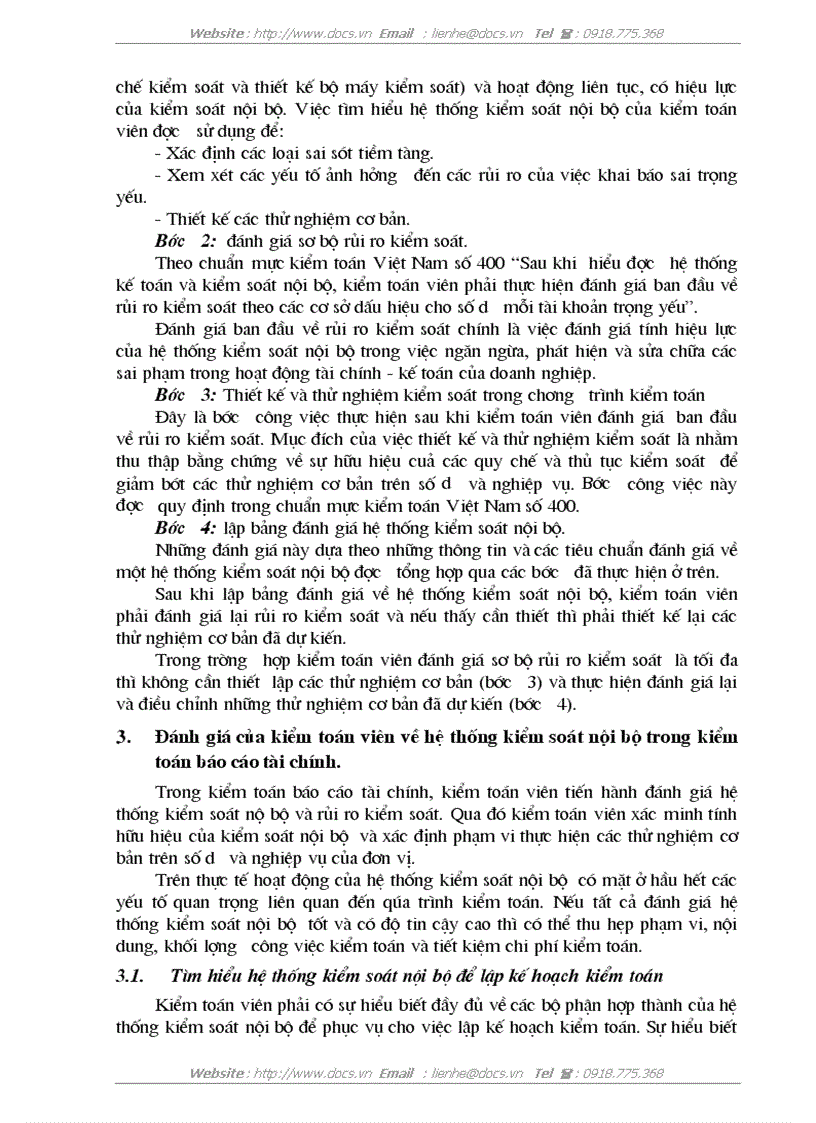 image for page Hệ thống kiểm soát nội bộ và đánh giá của kiểm toán viên về hệ thống kiểm soát nội bộ trong kiểm toán báo cáo tài chính