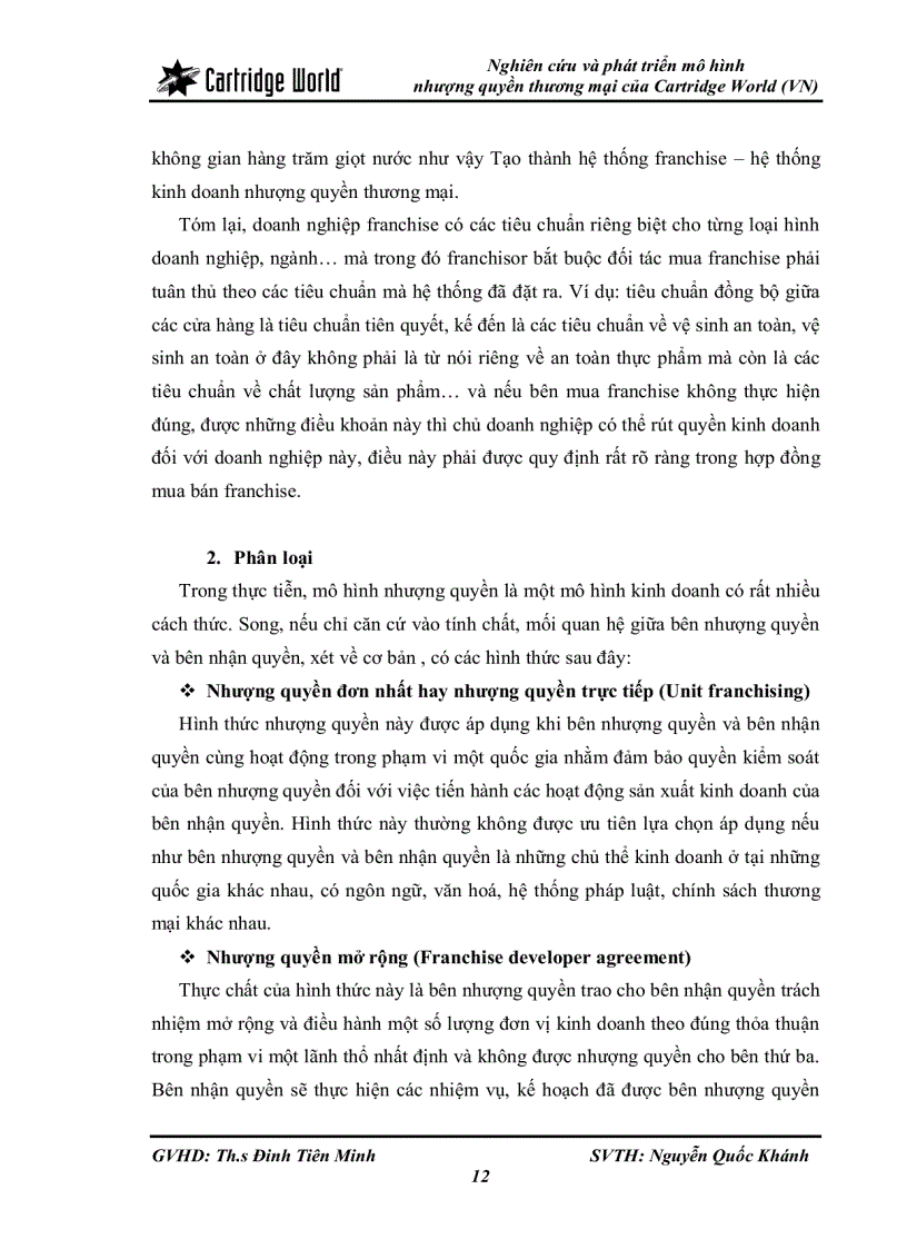 image for page Nghiên cứu và phát triển mô hình nhượng quyền thương mại của Cartridge World VN